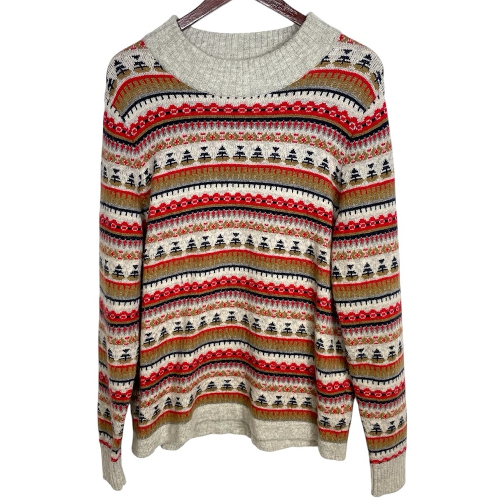 J.Crew Women's Mockneck Fair Isle Sweater Size XL